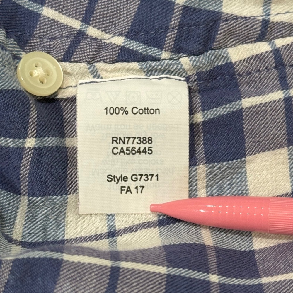 Madewell Blue White Plaid Split Back Button Front Cotton Top Womens Medium - Picture 8 of 12